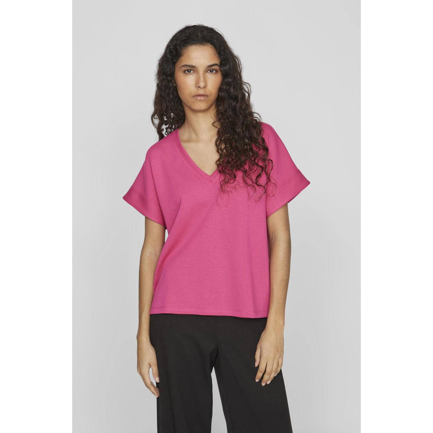 VILA T-shirt VIFROTEA roze