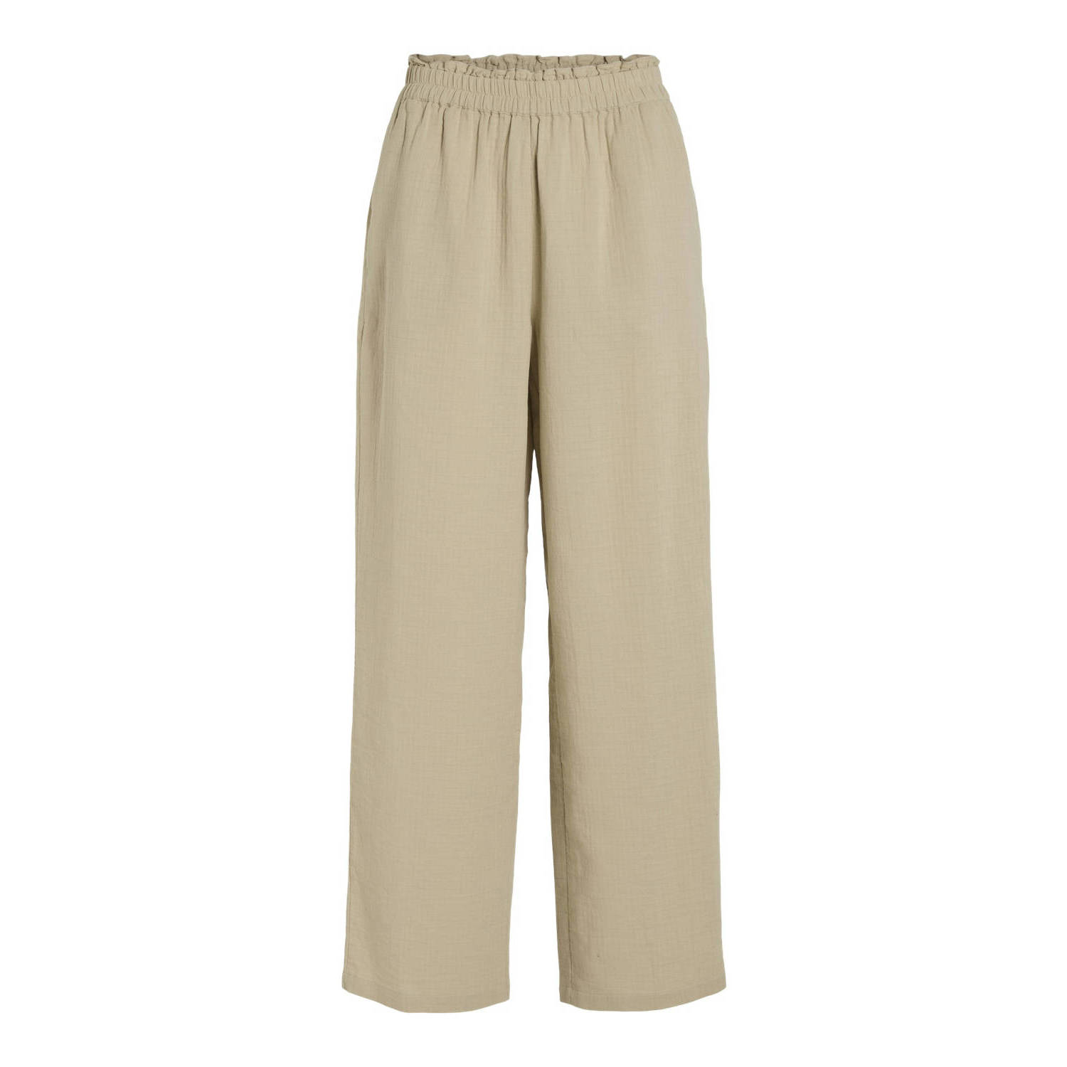 VILA high waist wide leg broek NIA beige