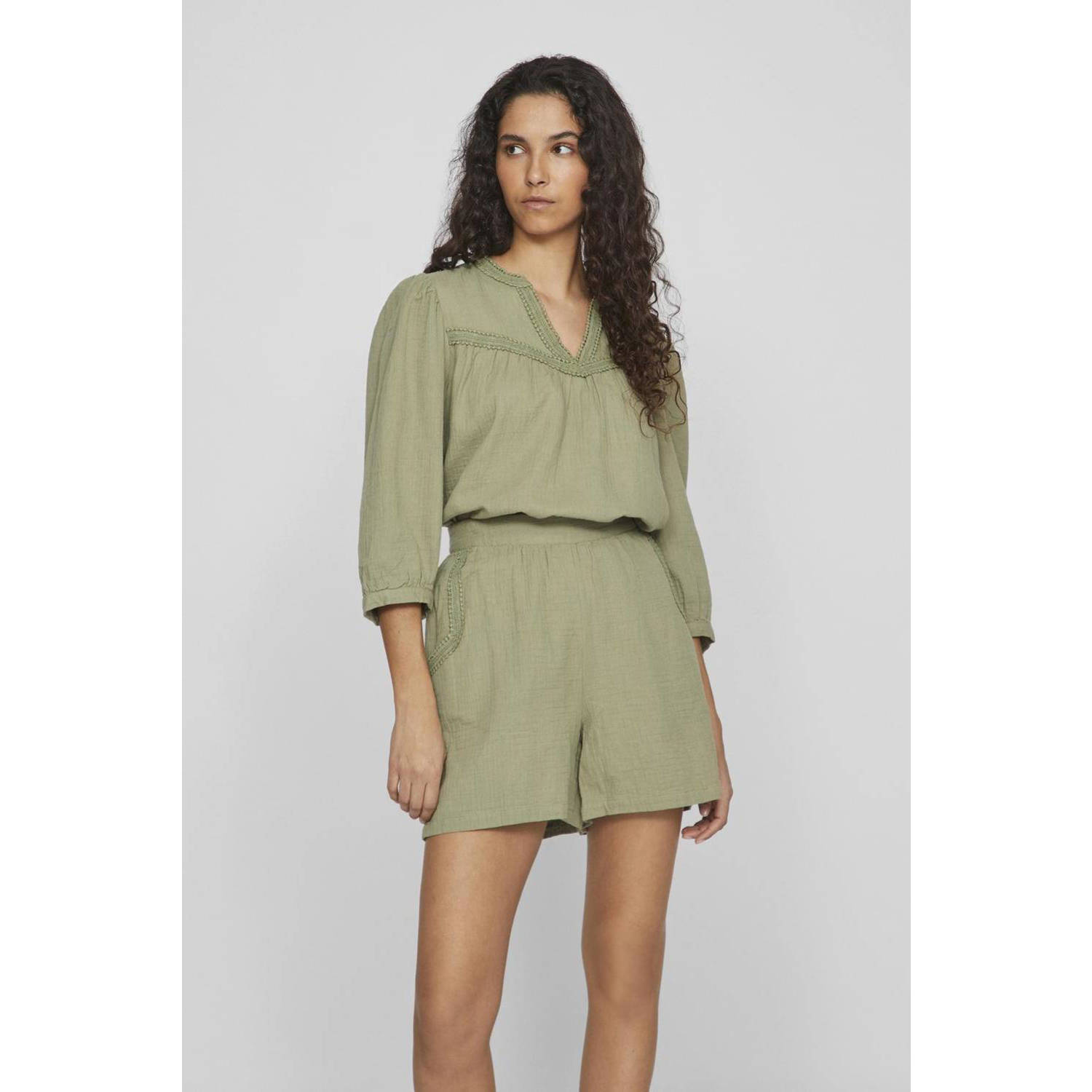 VILA blousetop olijfgroen