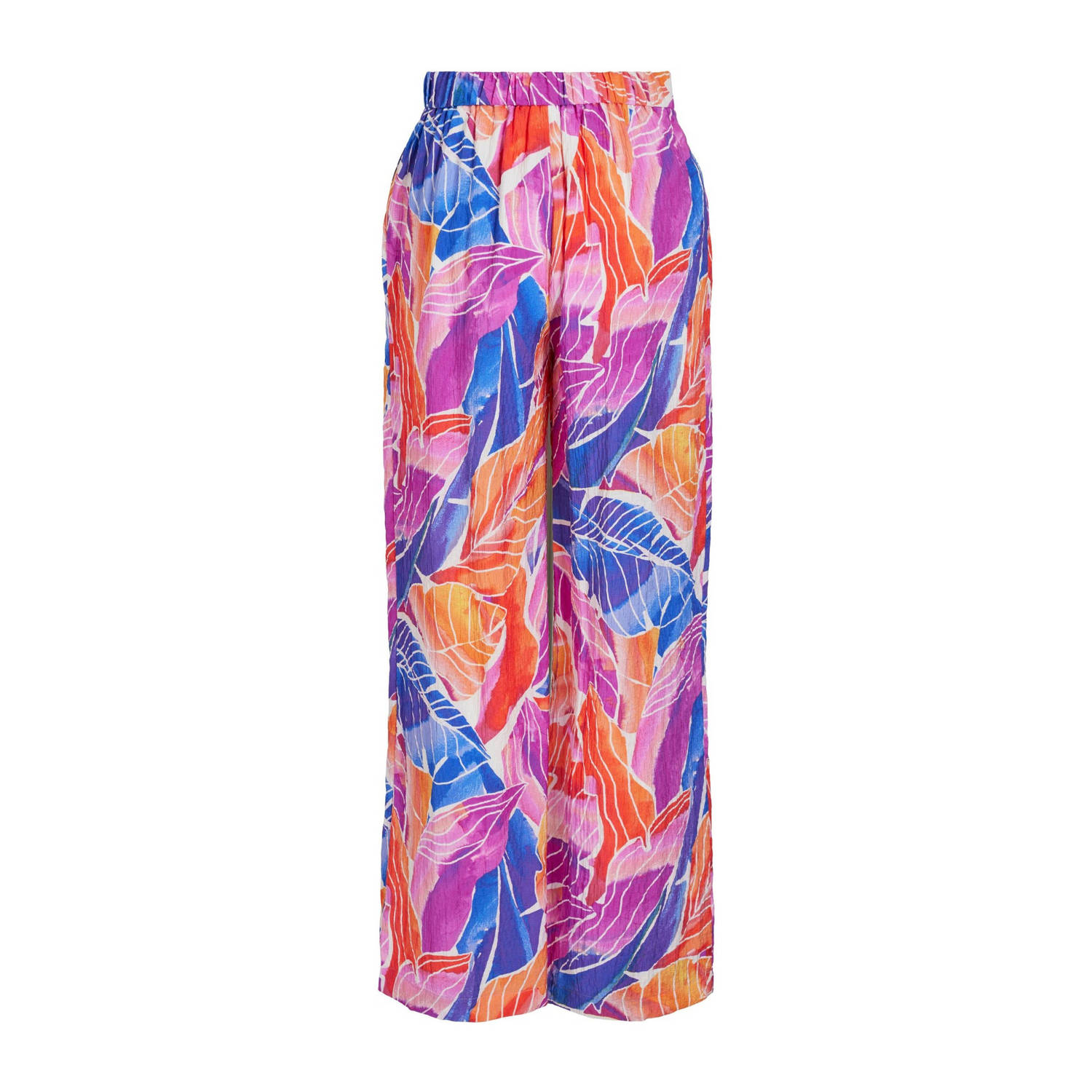 VILA high waist wide leg broek VILIMIA met all over print multi