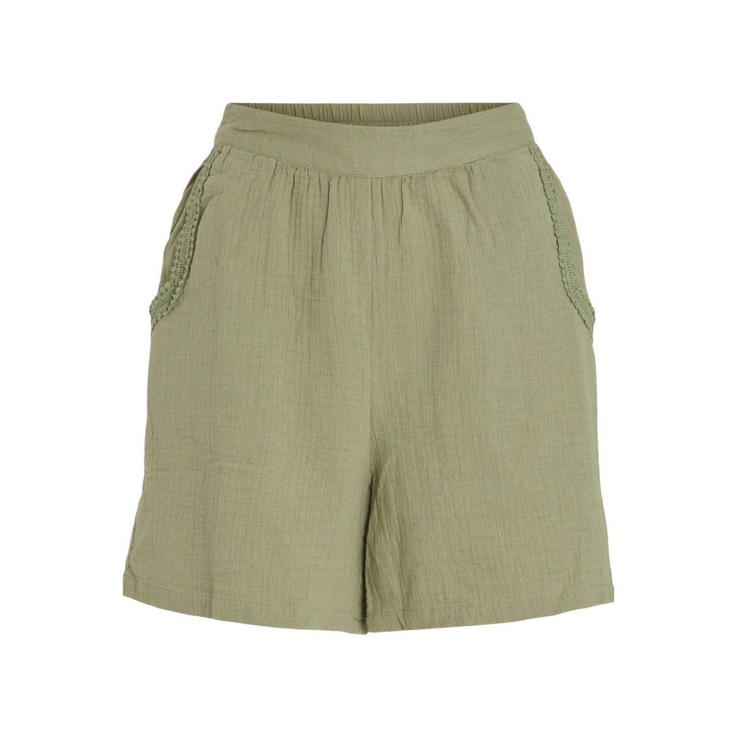 VILA regular fit short VIJILLO lichtkaki