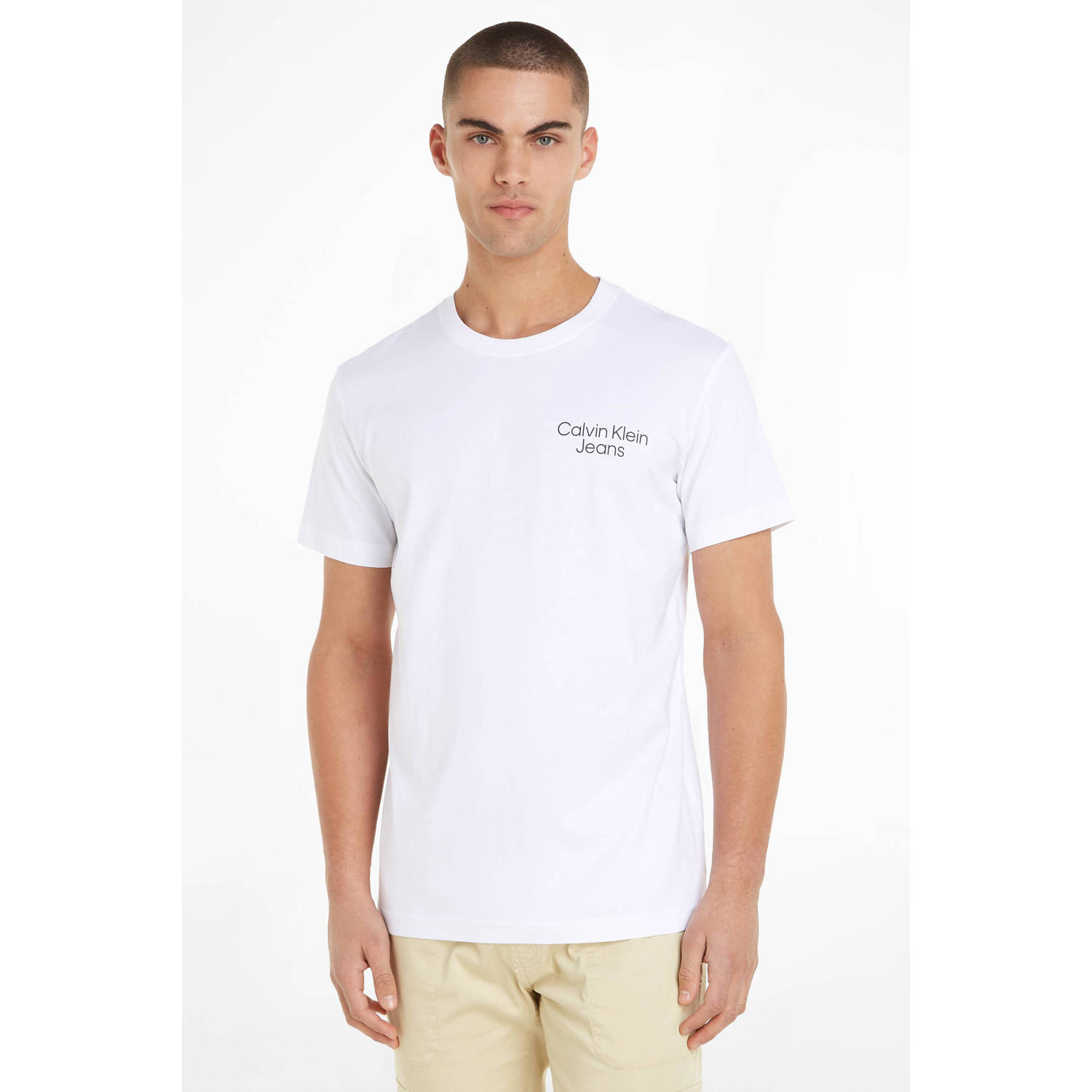 CALVIN KLEIN JEANS T-shirt met backprint wit