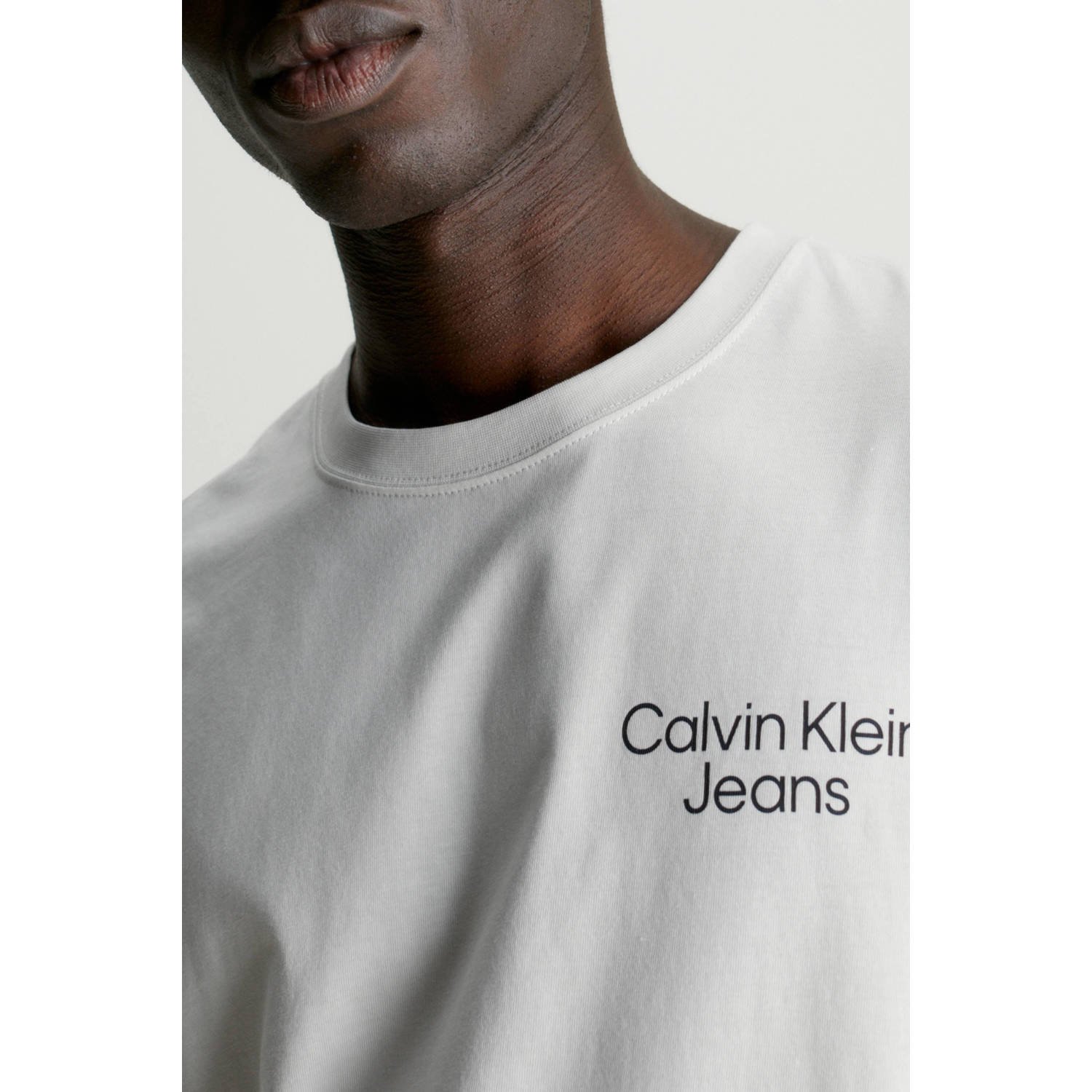 CALVIN KLEIN JEANS T-shirt met backprint ecru