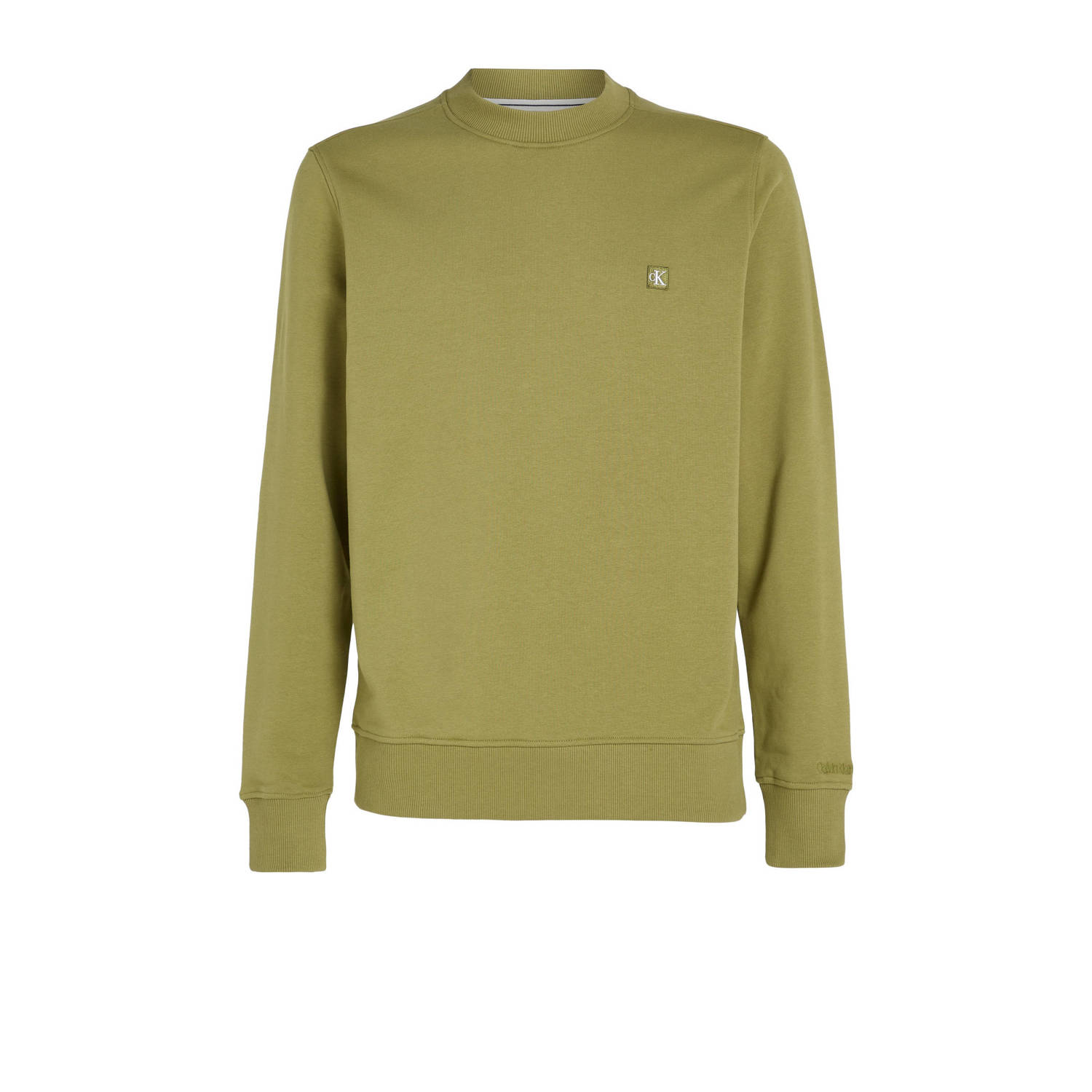 Calvin Klein Groene Logo Patch Sweater Green Heren