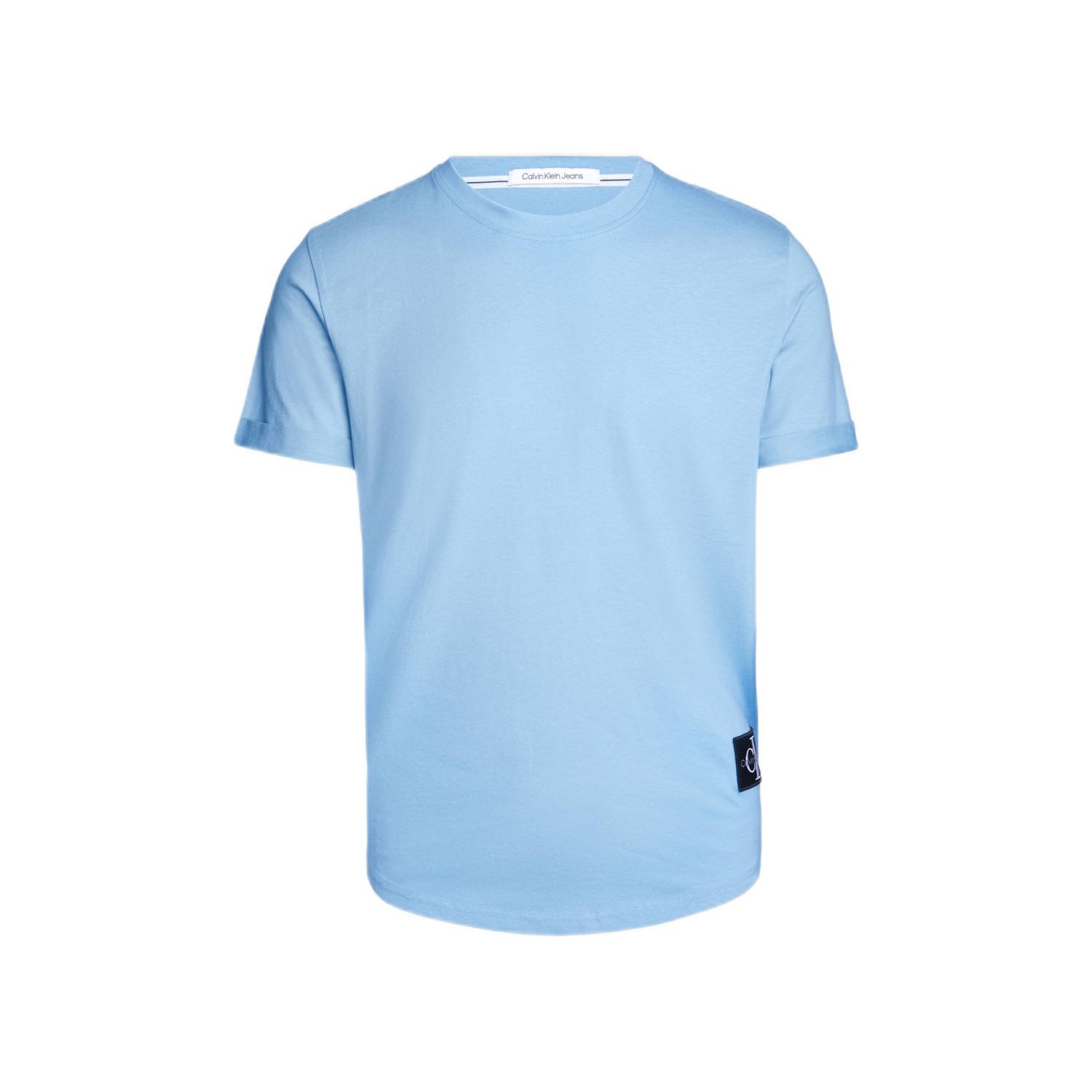 CALVIN KLEIN Heren Polo's & T-shirts Badge Turn Up Sleeve Lichtblauw