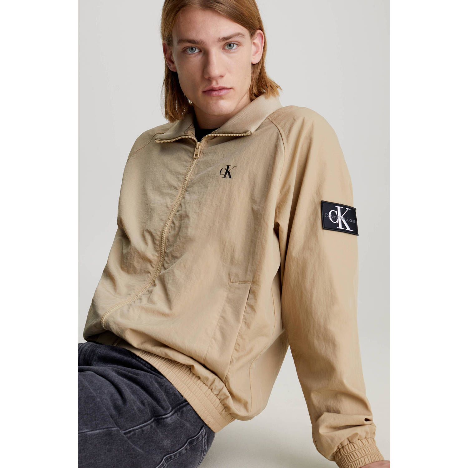 CALVIN KLEIN JEANS jas met logo travertine