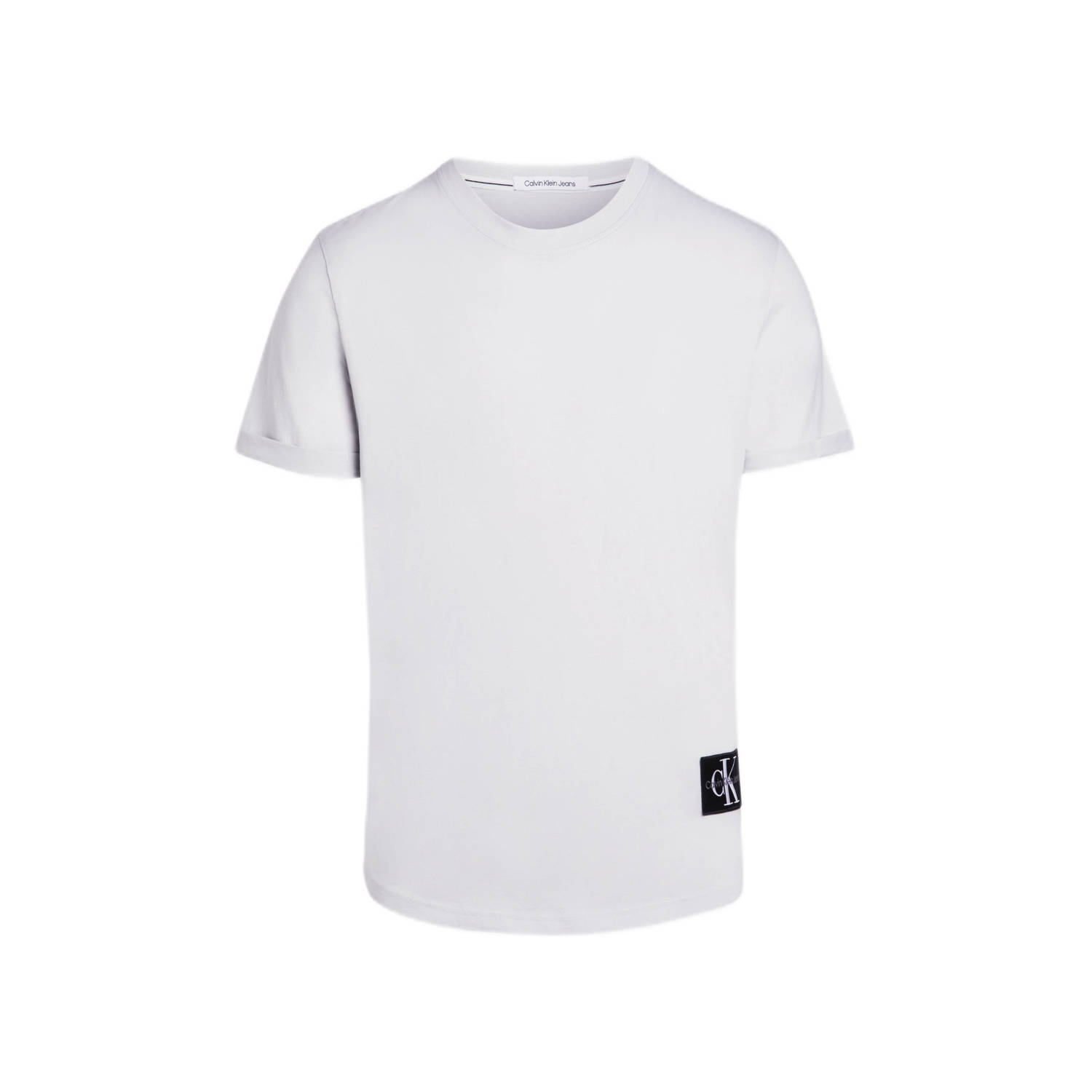 CALVIN KLEIN Heren Polo's & T-shirts Badge Turn Up Sleeve Grijs