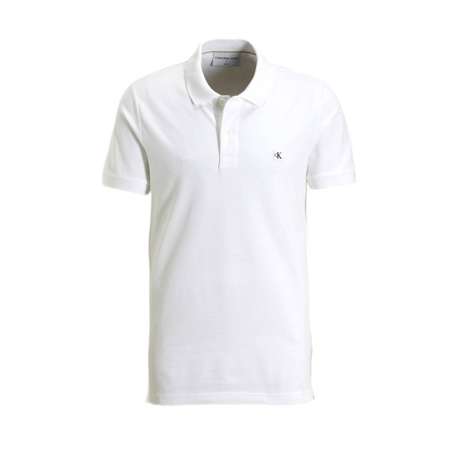 CALVIN KLEIN Heren Polo's & T-shirts Ck Embro Badge Slim Polo Wit