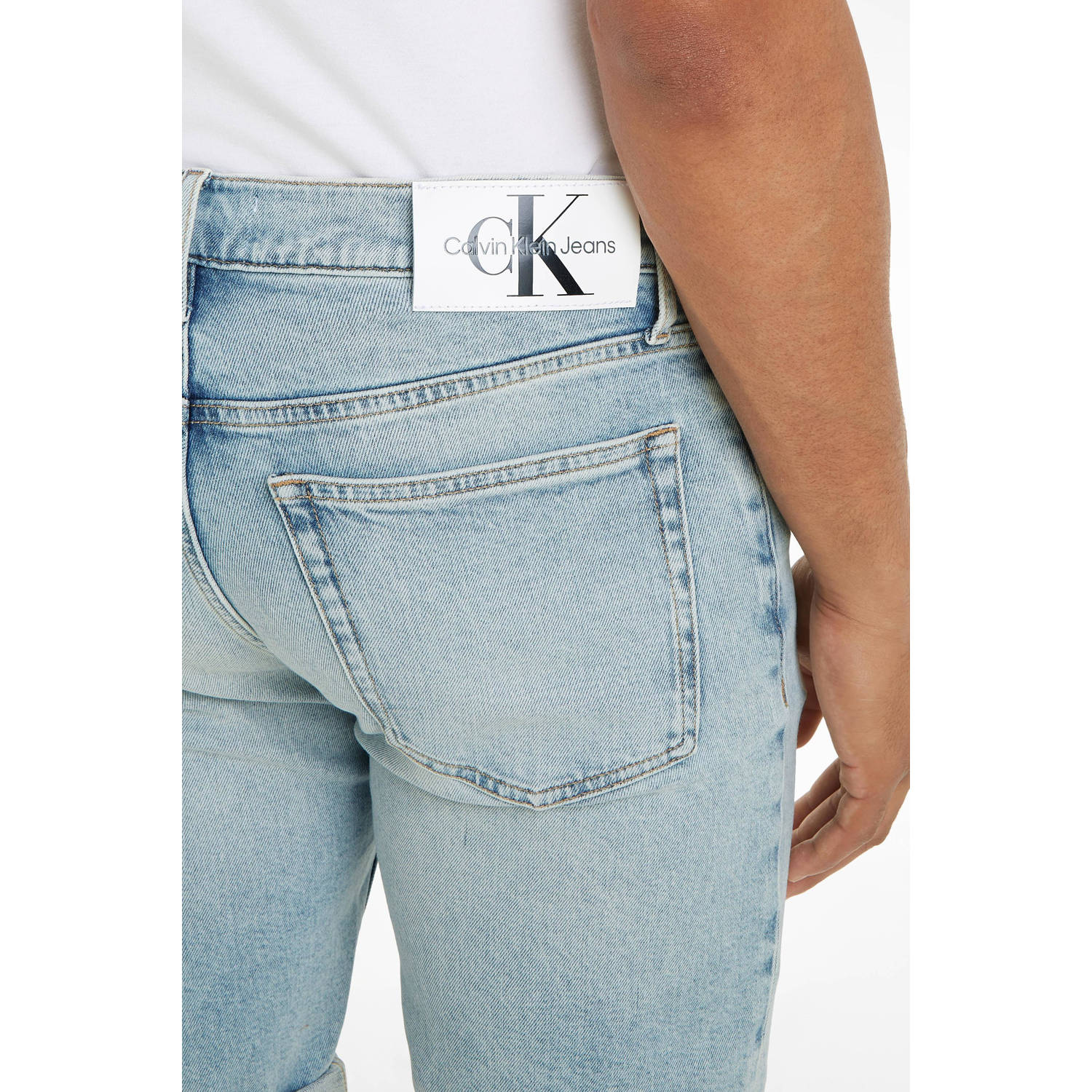 CALVIN KLEIN JEANS skinny denim short lichtblauw