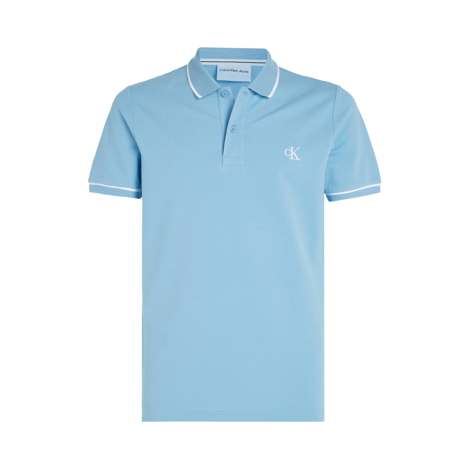 CALVIN KLEIN Heren Polo's & T-shirts Tipping Slim Polo Lichtblauw