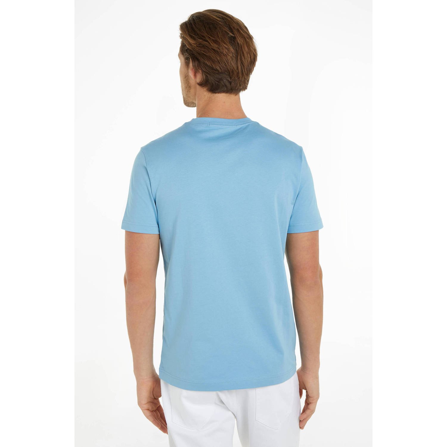 CALVIN KLEIN JEANS regular fit T-shirt met logo dusk blue