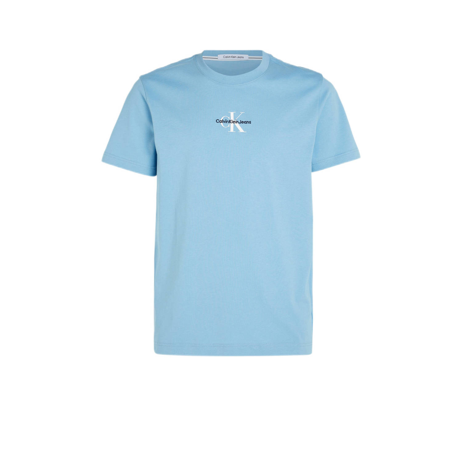 CALVIN KLEIN Heren Polo's & T-shirts Monologo Regular Tee Lichtblauw