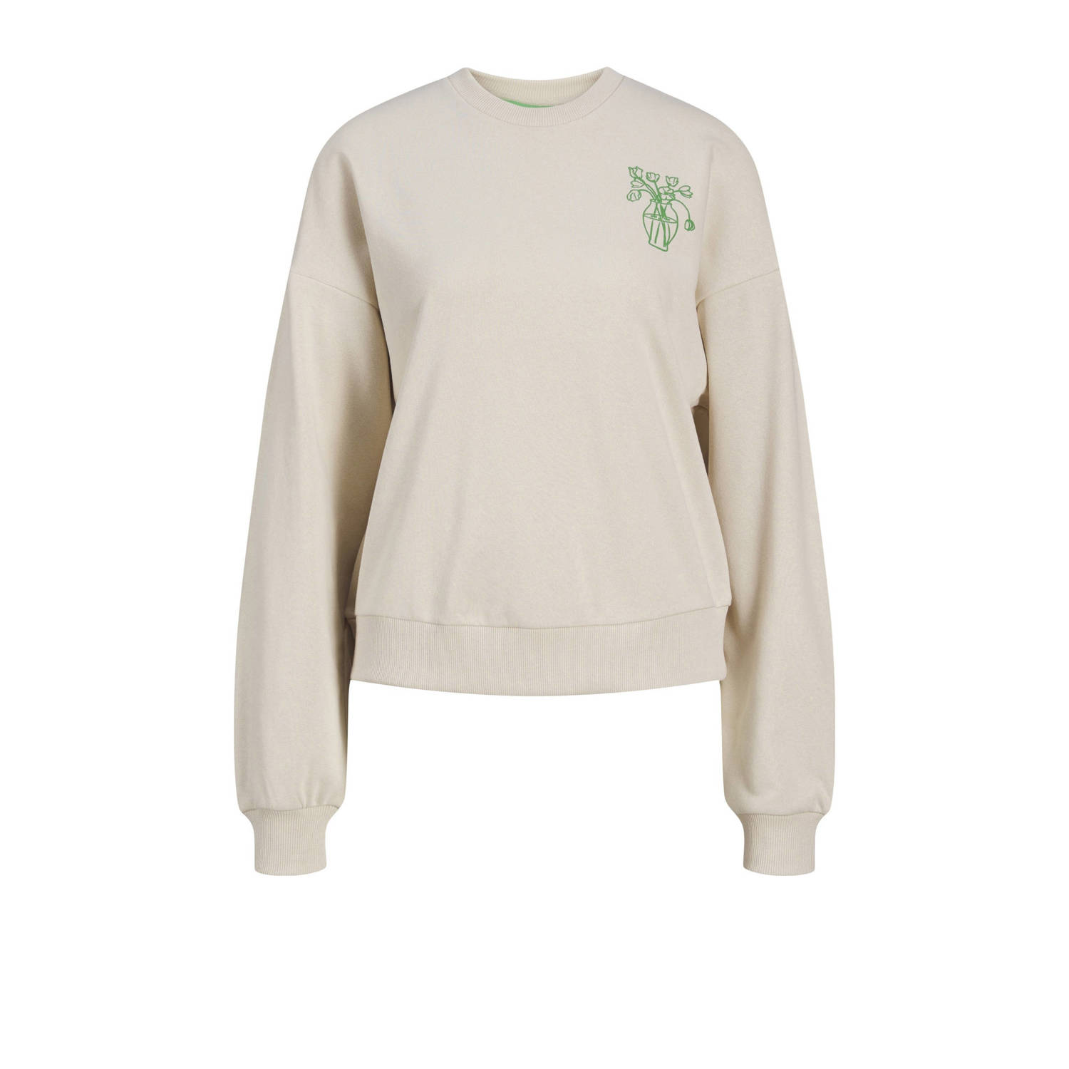 JJXX sweater JXENYA met backprint beige groen