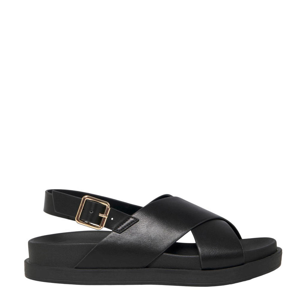Zwarte dames ONLY Onlminnie-2 Pu Slingback Sandal Noos sandalen van 100% polyurethaan met gesp