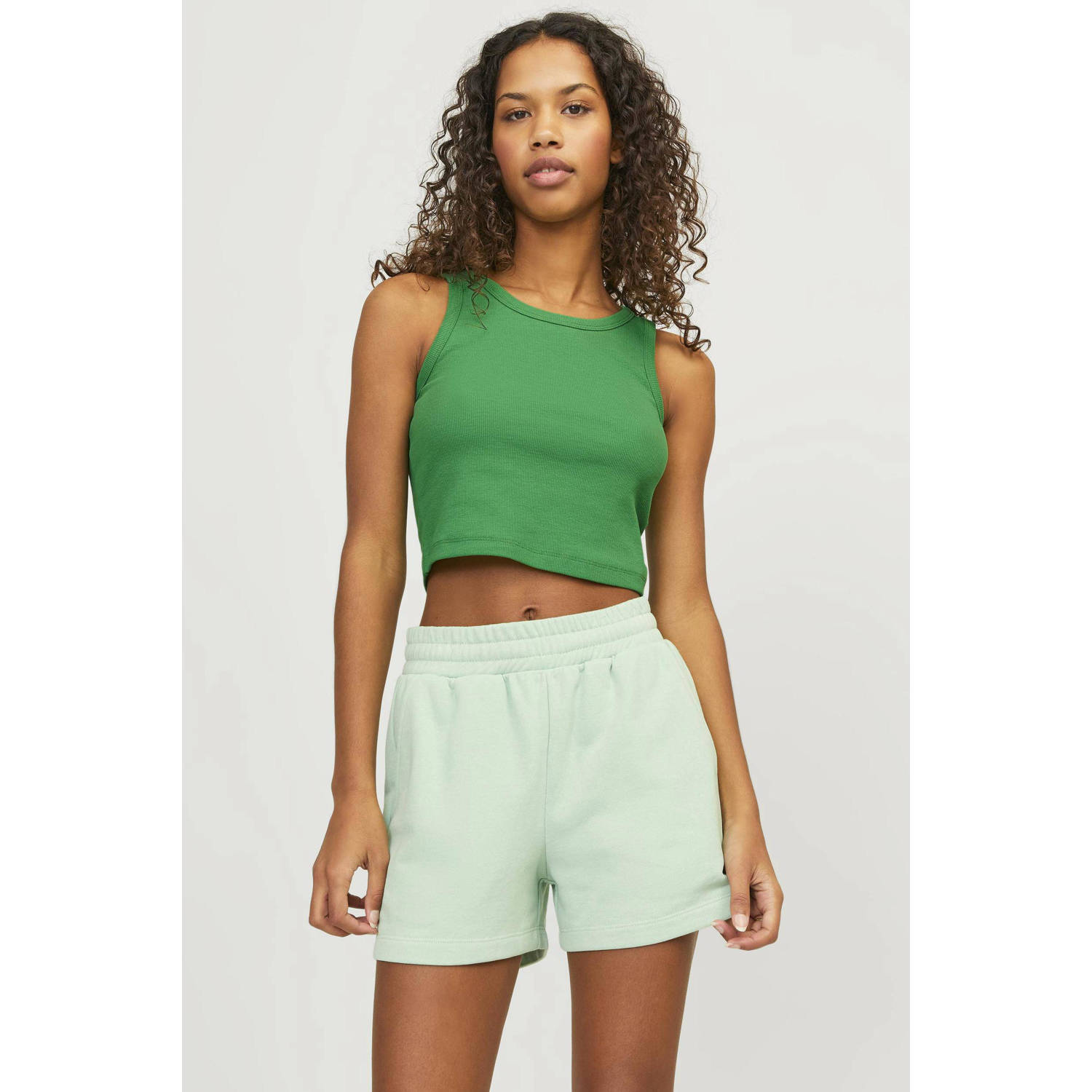 JJXX ribgebreide crop top JXFALLON groen