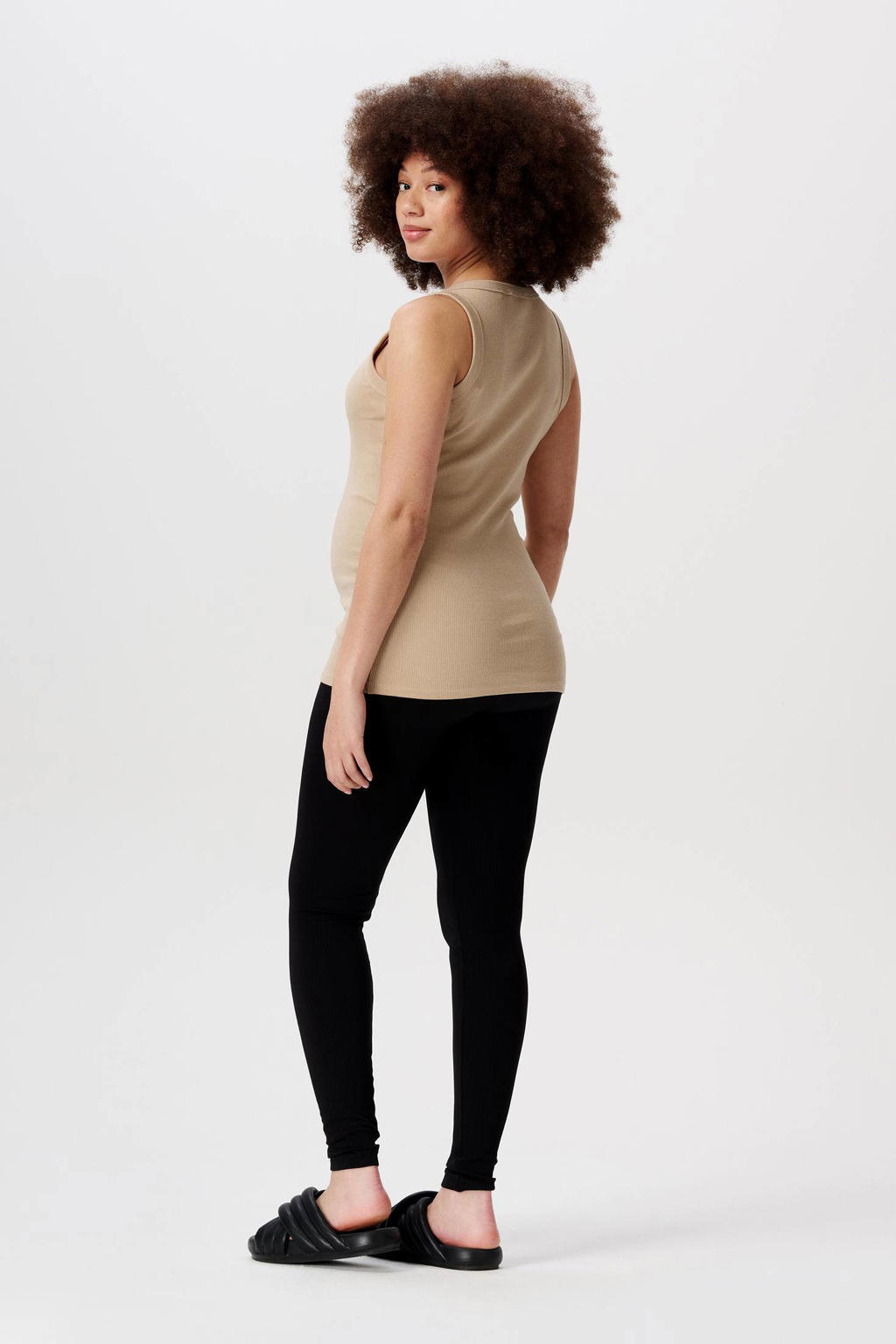Beige dames Noppies maternity zwangerschapstop Kaysa met effen en ronde hals