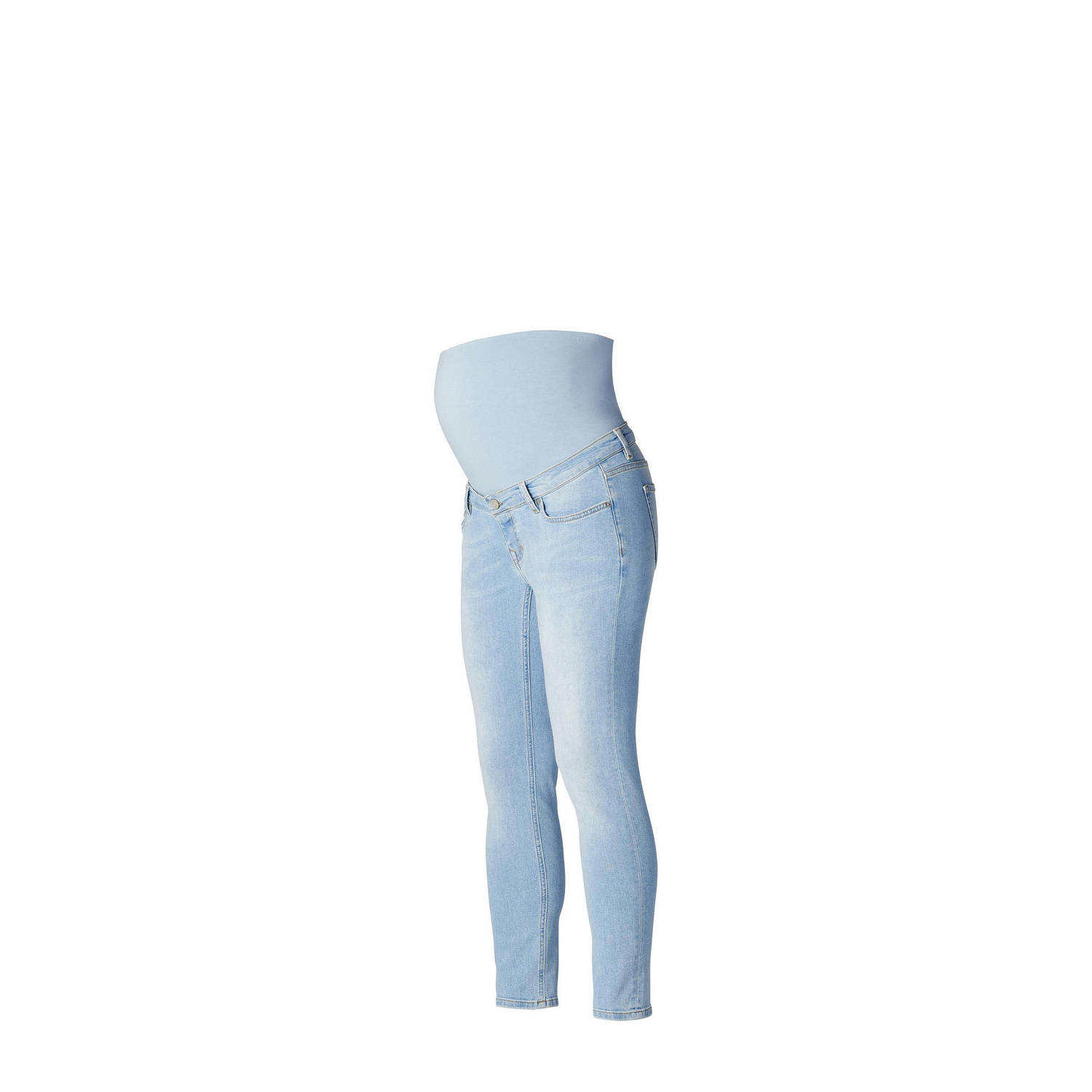 Noppies cropped zwangerschaps slim fit jeans Mila light blue denim Blauw 27
