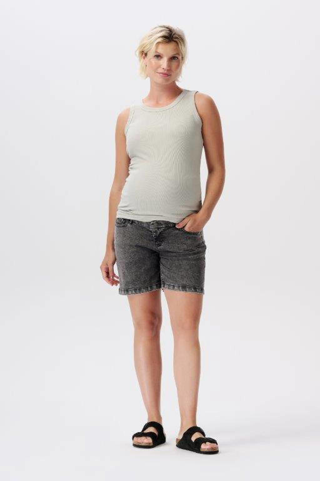 Grey denim dames Noppies maternity regular fit short Jamie van denim met effen