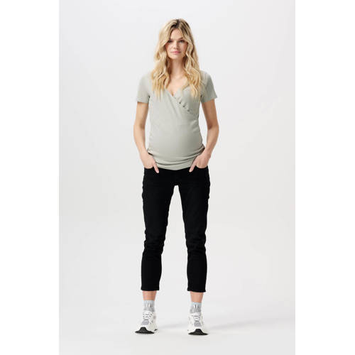 Noppies maternity cropped zwangerschaps slim fit jeans Mila black dark wash afbeelding