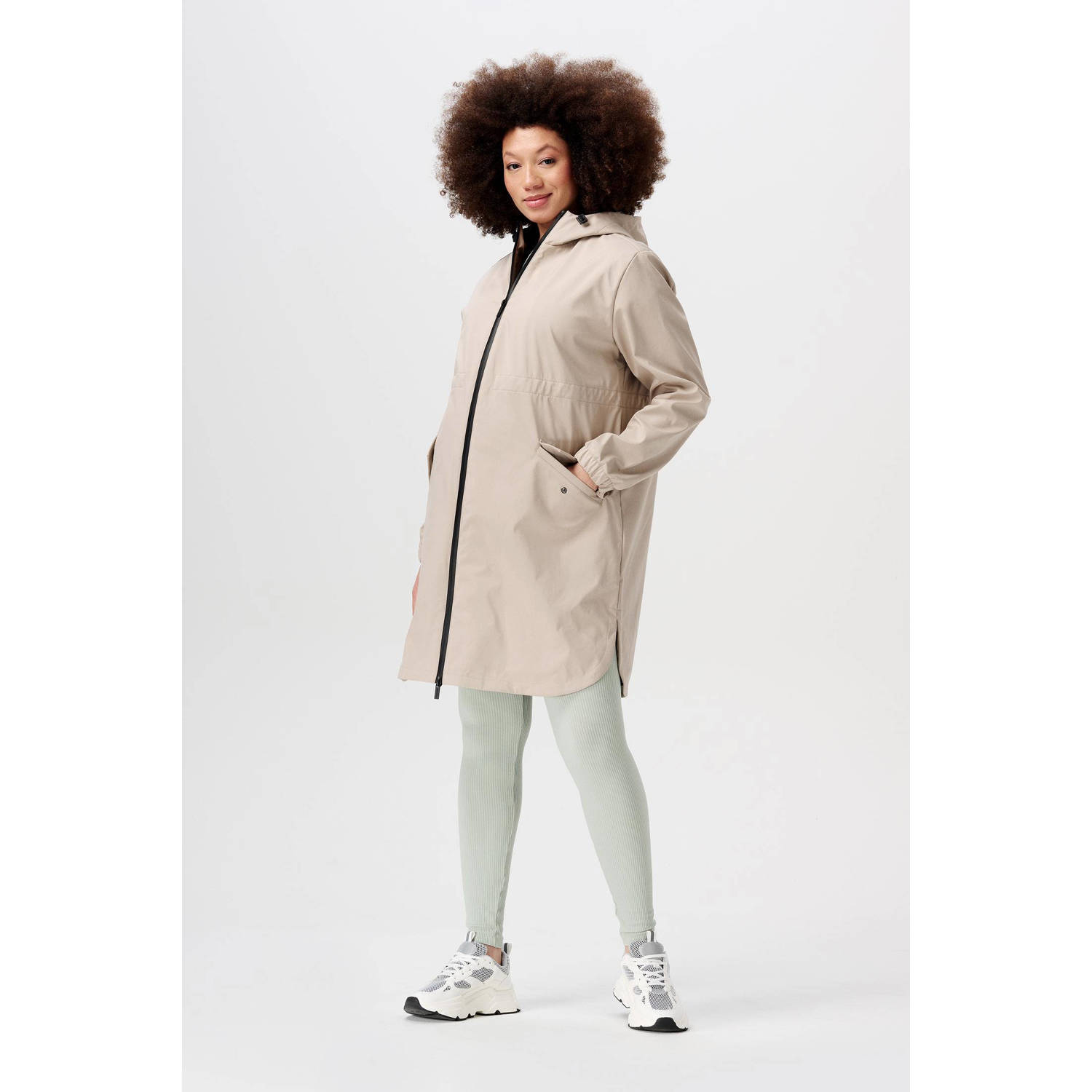 Noppies jas Rey beige Dames Polyester Capuchon Effen XXL