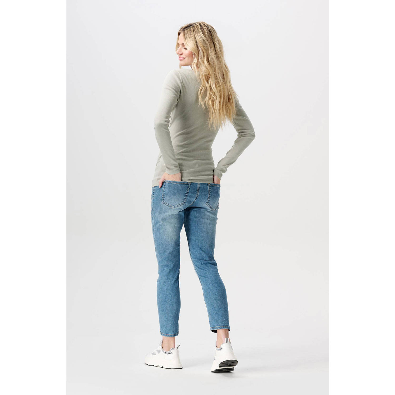 Noppies maternity ribgebreide zwangerschaps- en voedingstop Sara lichtgroen