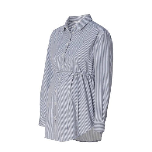 Noppies maternity gestreepte zwangerschaps- en voedingsblouse Arles blauw/wit afbeelding