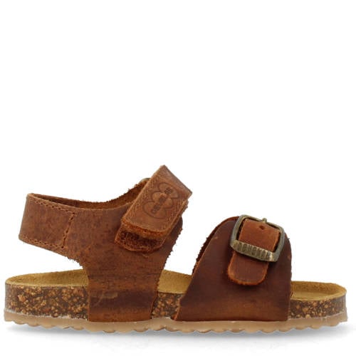 Develab leren sandalen cognac afbeelding