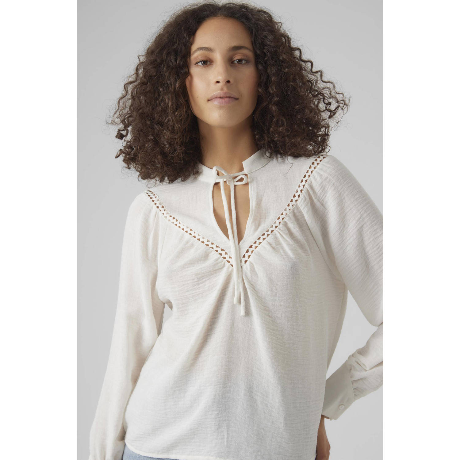 VERO MODA VMCHRIS blousetop met open detail wit