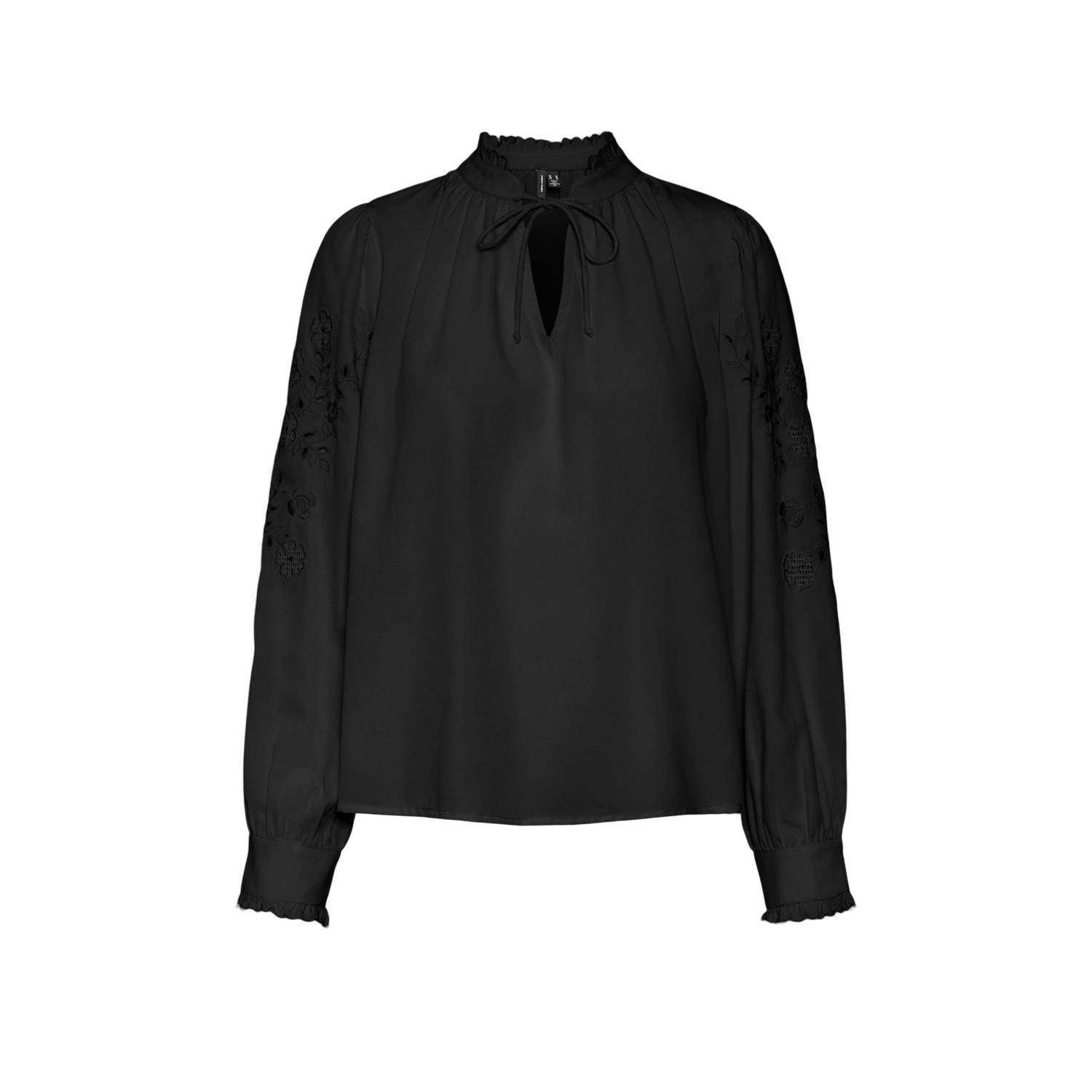 Vero Moda Zwarte LS Top | Freewear Zwart Black Dames