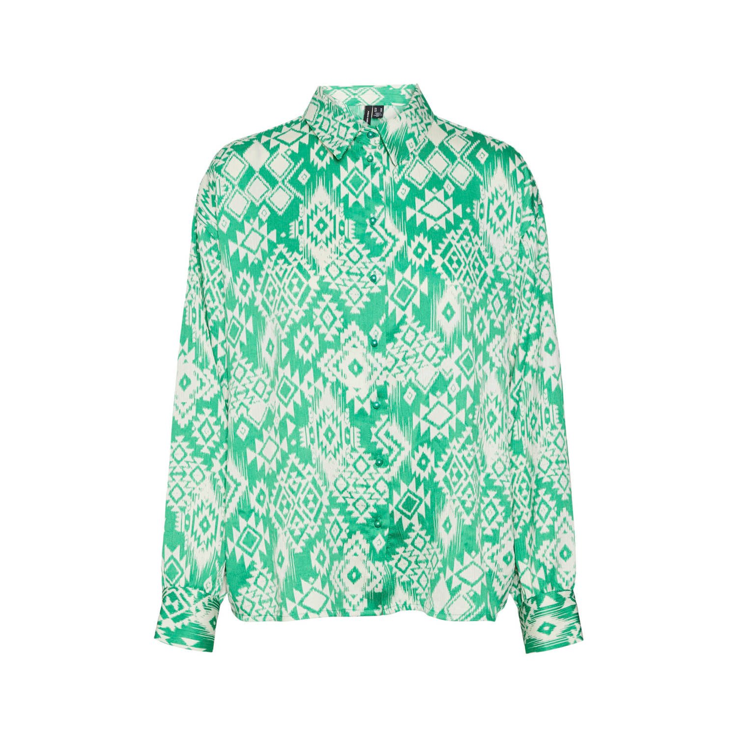 VERO MODA VMGEMA blouse met all over print groen wit