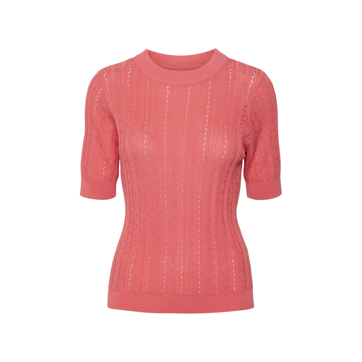 VERO MODA gebreide top VMMORENA koraalrood