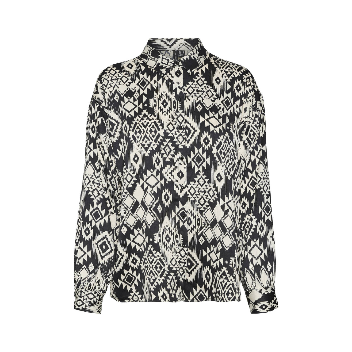 VERO MODA VMGEMA blouse met all over print zwart wit