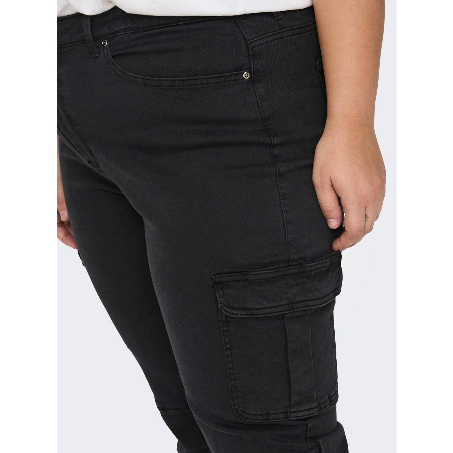 ONLY CARMAKOMA cargo jeans CARMISSOURI black denim