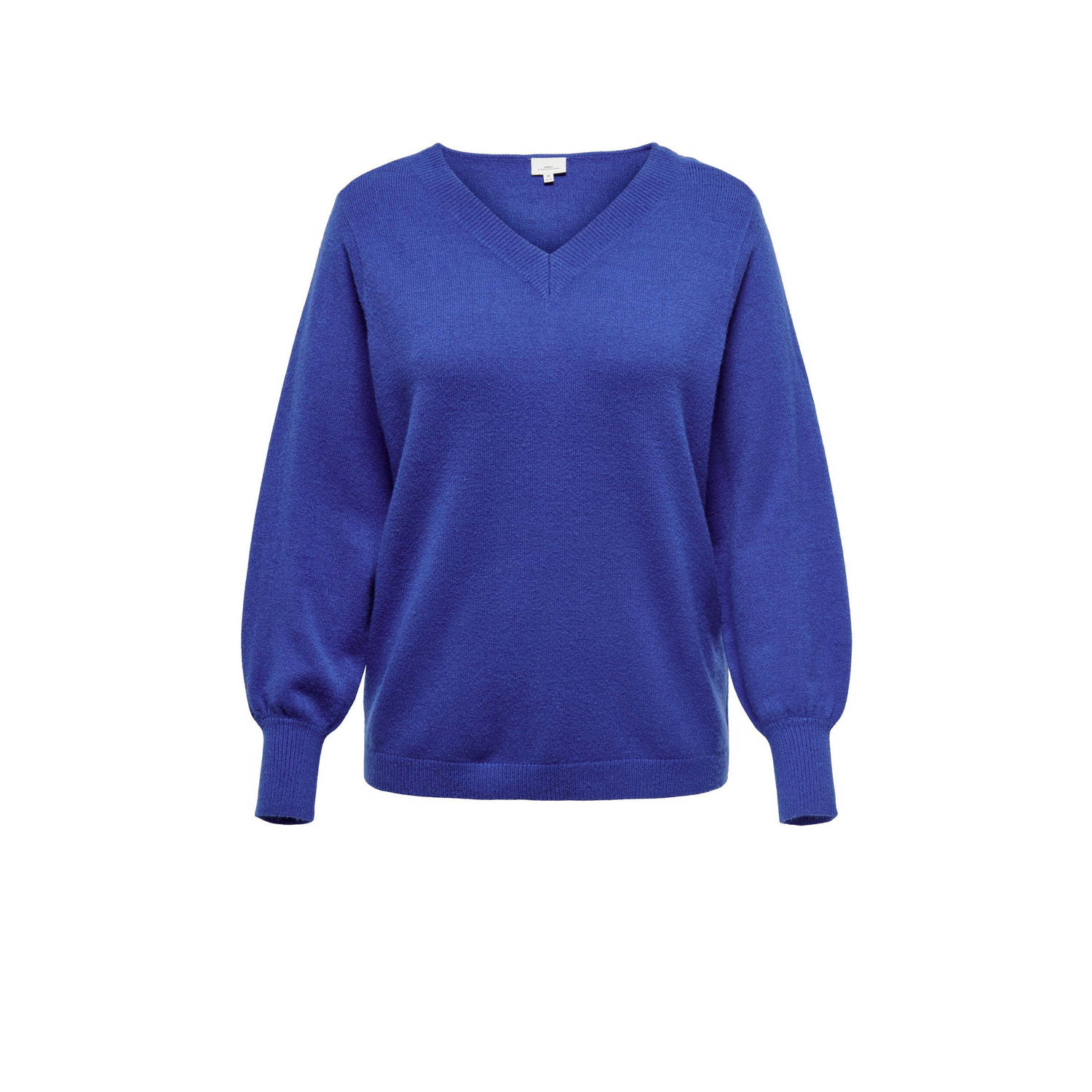 Only Carmakoma Omkeerbare V-Hals Trui in Surf the Web Blauw Blue Dames