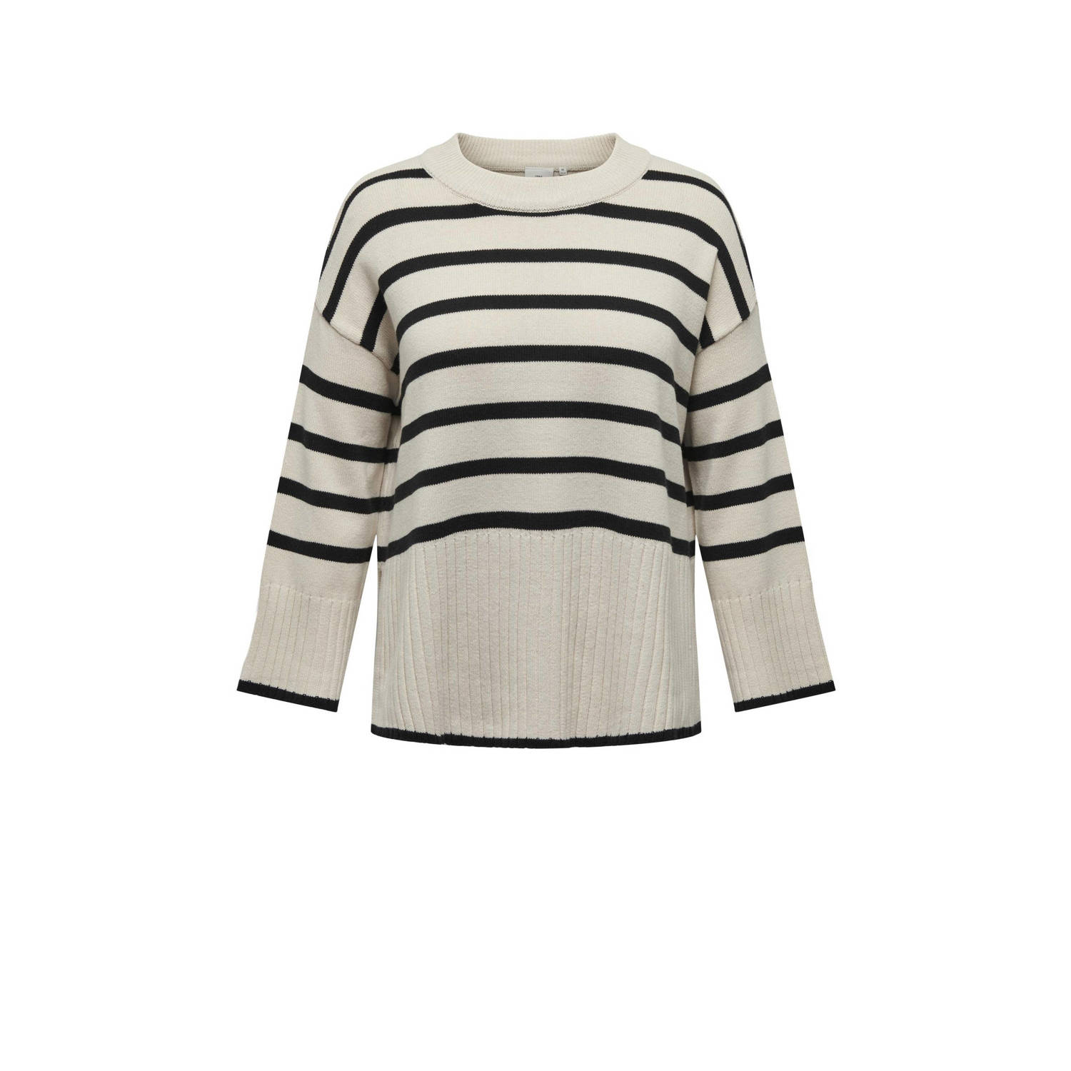 ONLY CARMAKOMA Trui met ronde hals CARHELLA LS LOOSE STRIPED O-NECK KNT