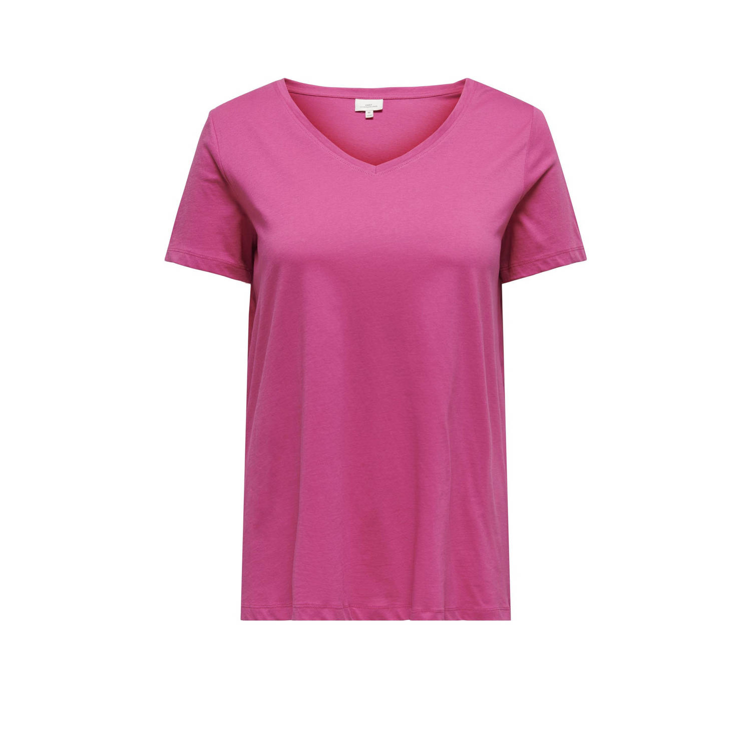 Only Carmakoma Bonnie Life V-hals T-shirt Pink Dames