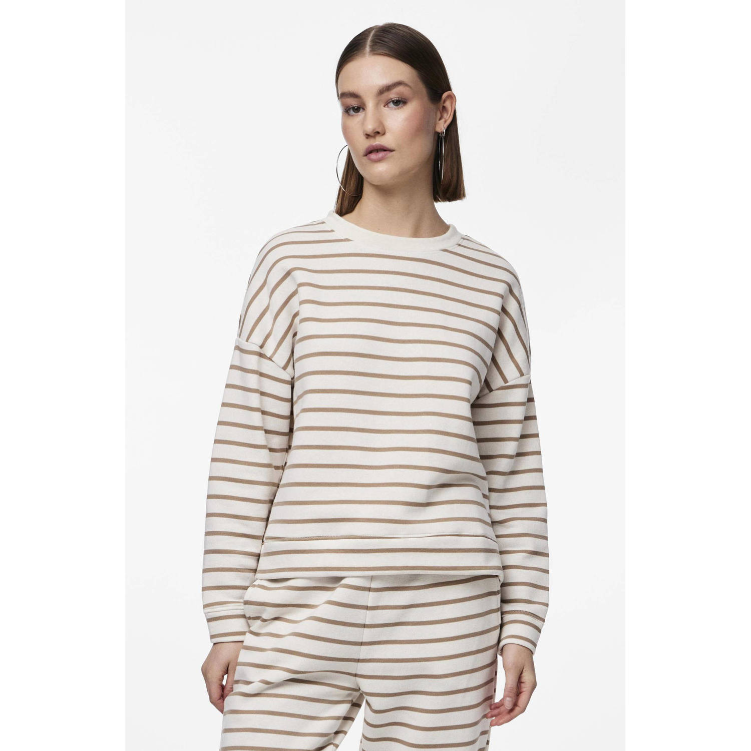 PIECES sweater PCCHILLI wit beige