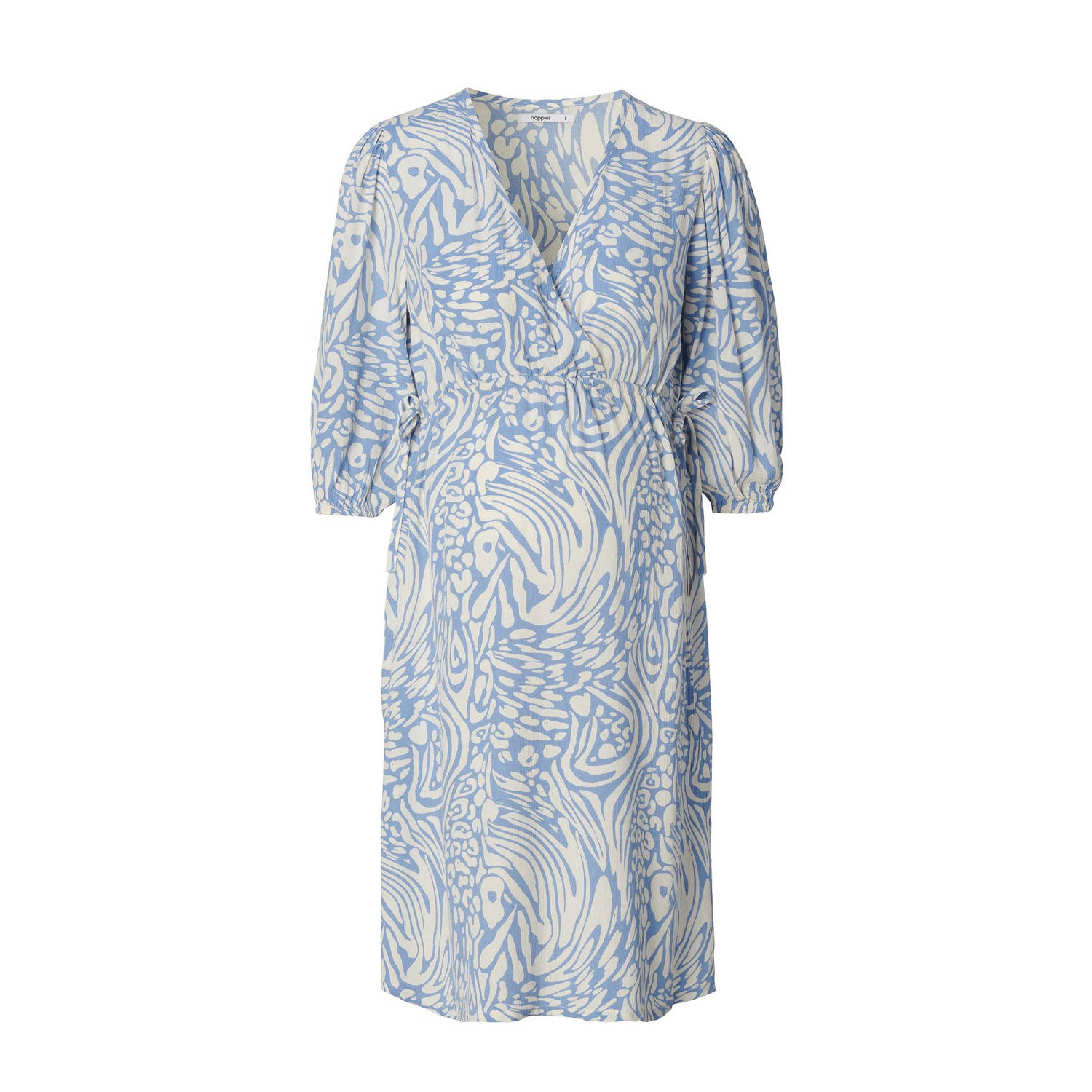 Noppies zwangerschaps- en voedingsjurk Keara met all over print blauw wit