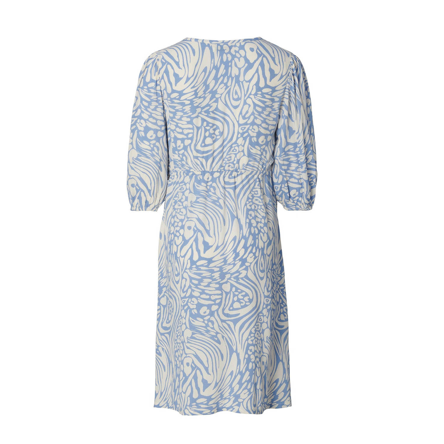 Noppies zwangerschaps- en voedingsjurk Keara met all over print blauw wit