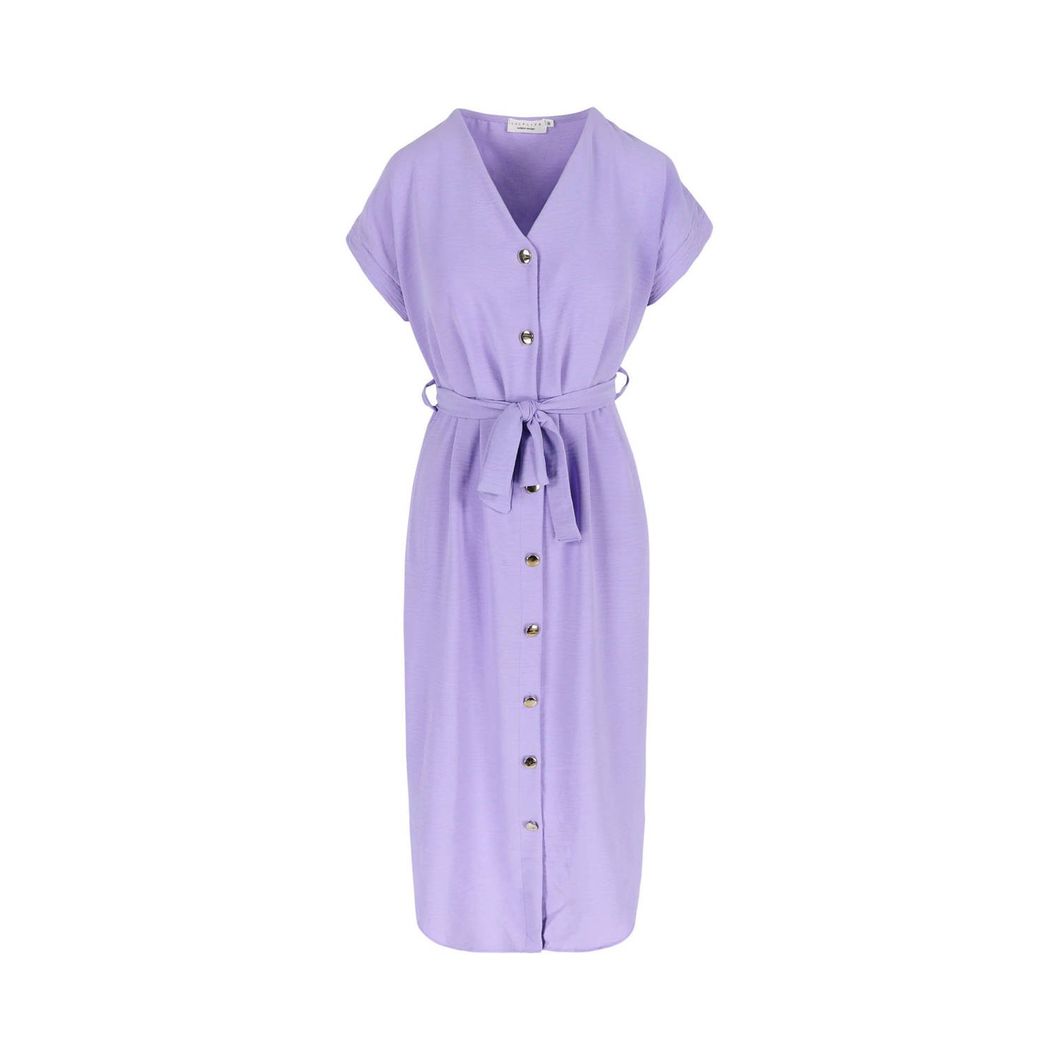 LOLALIZA jurk met ceintuur pastel lilac