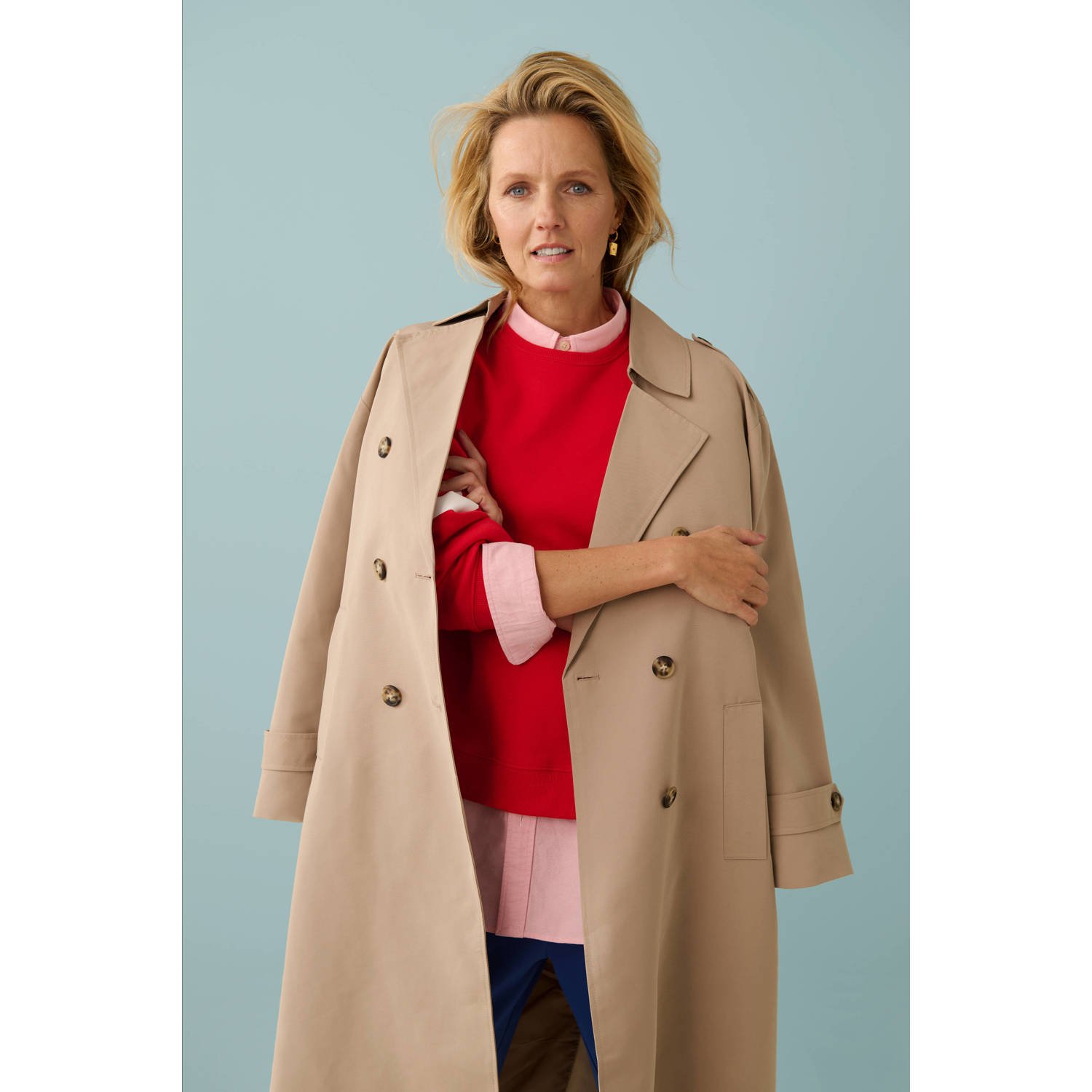 Vero Moda Getailleerde trenchcoat met trensjes model 'CHLOE'