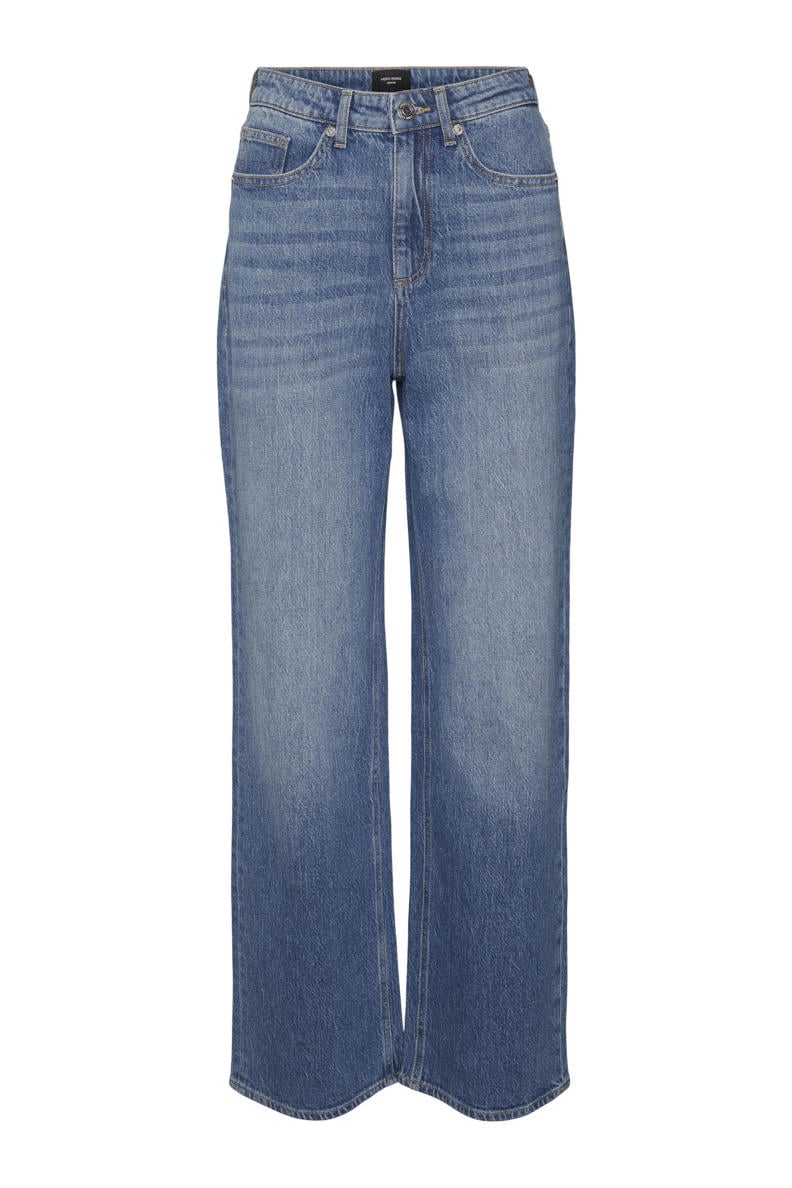 VERO MODA Women's Jeans Vmtessa Hr Wide Jeans Ra369 Ga Noos, Dark Blue Denim/Detail: rinse VERO MODA Women's Jeans Vmtessa Hr Wide Jeans Ra369 Ga Noos, Dark Blue Denim/Detail: rinse