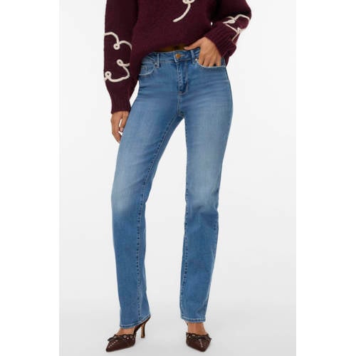 VERO MODA straight leg jeans VMFLASH medium blue denim afbeelding