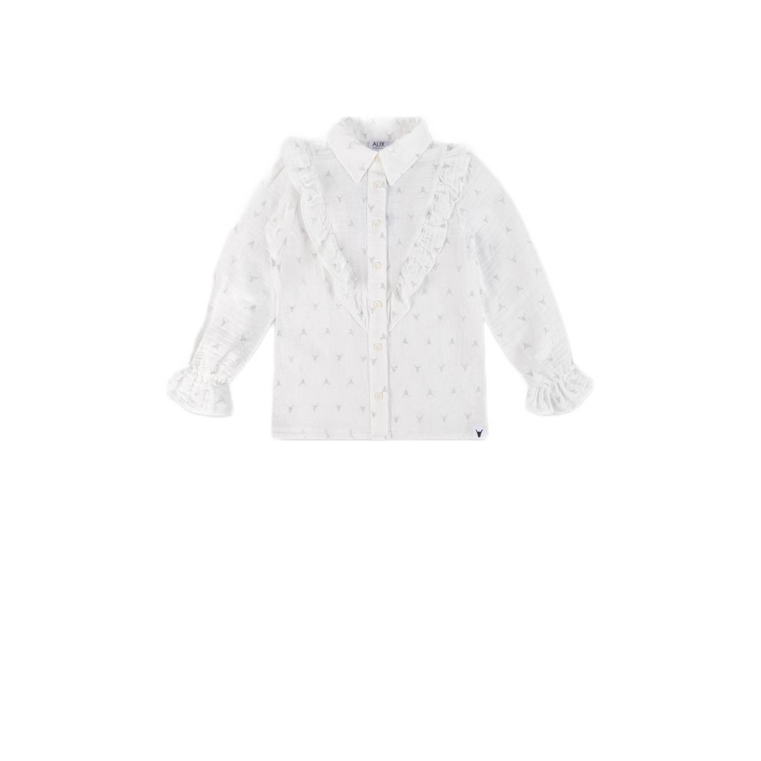 Alix the Label Alix Mini blouse wit Meisjes Katoen Klassieke kraag Effen 110 116