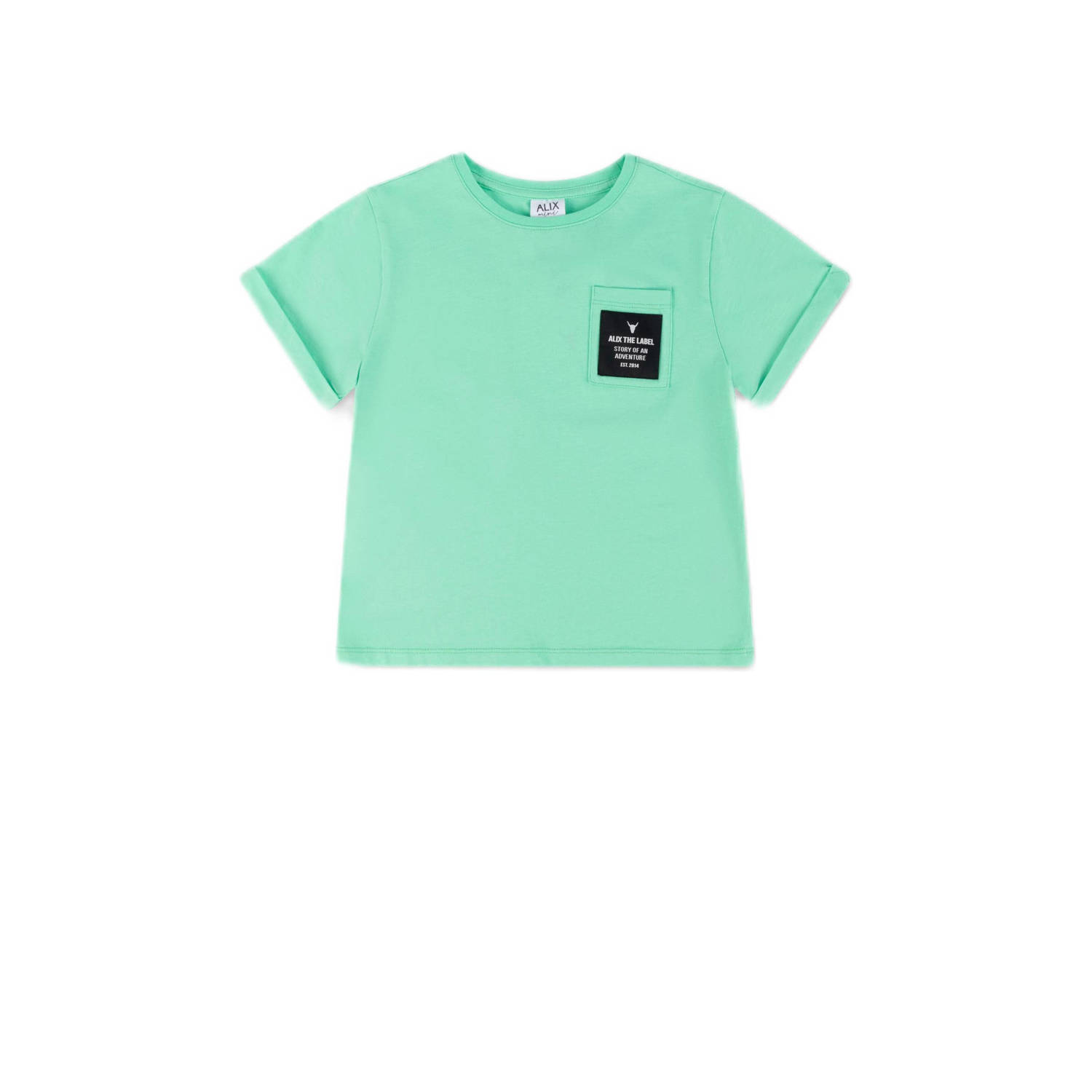 Alix the Label Alix Mini T-shirt met printopdruk mintgroen Katoen Ronde hals Printopdruk 110 116