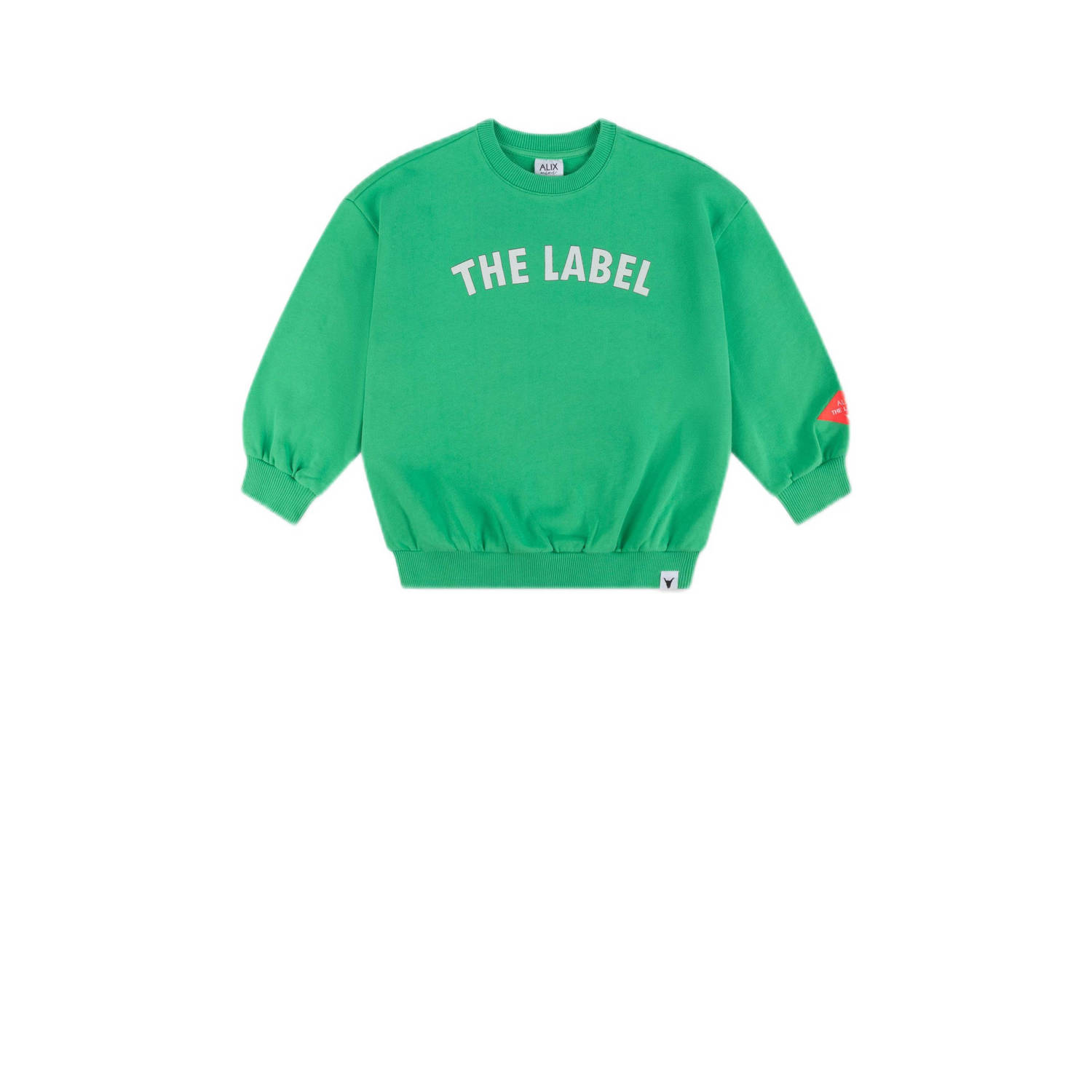 Alix the Label Alix Mini sweater met tekst kikkergroen Tekst 110 116