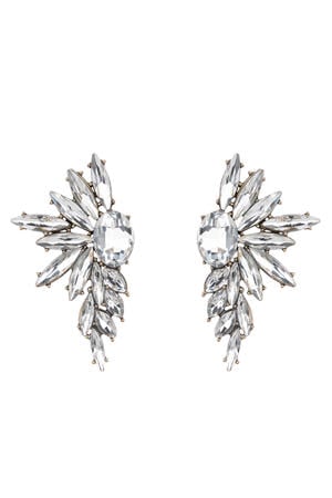 oorbellen Art Deco zilverkleurig
