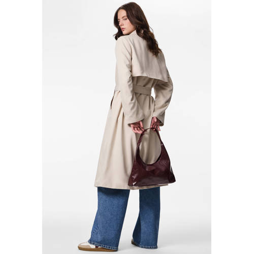 PIECES trenchcoat jas met ceintuur beige afbeelding