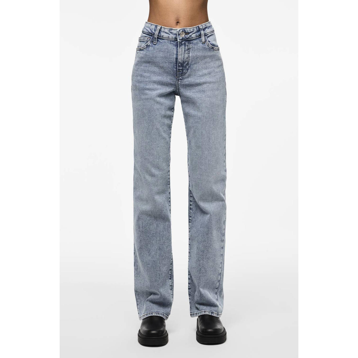 Pieces Straight fit jeans van katoenmix model 'KELLY'