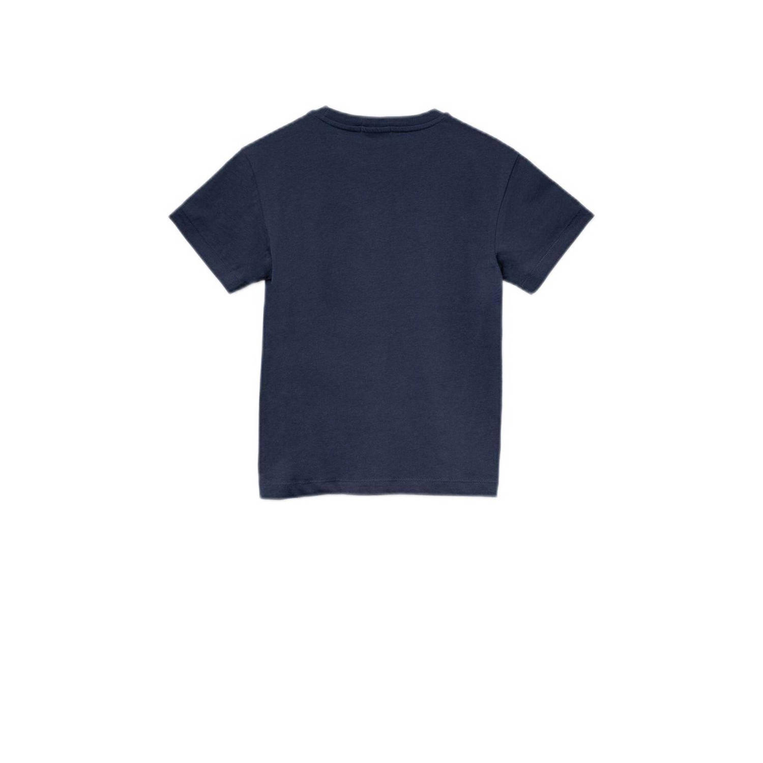 REPLAY T-shirt met printopdruk donkerblauw